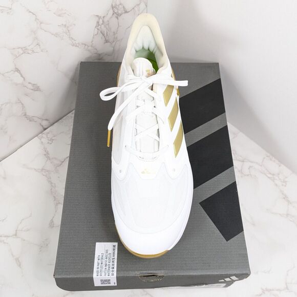 adidas Women's adizero PureHustle 3 Elite Metal Softball Cleats White/Gold 13 - Picture 11 of 12